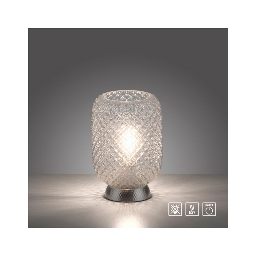 JUST LIGHT. 14906-55 - Namizna svetilka REISHI 1xE27/40W/230V mat krom
