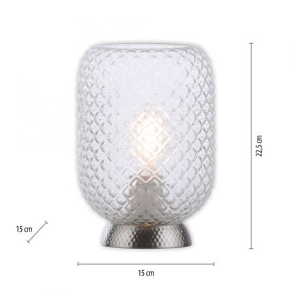 JUST LIGHT. 14906-55 - Namizna svetilka REISHI 1xE27/40W/230V mat krom