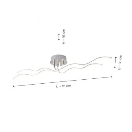 JUST LIGHT. 15126-55 - LED Lestenec WAVE LED/29,4W/230V mat krom