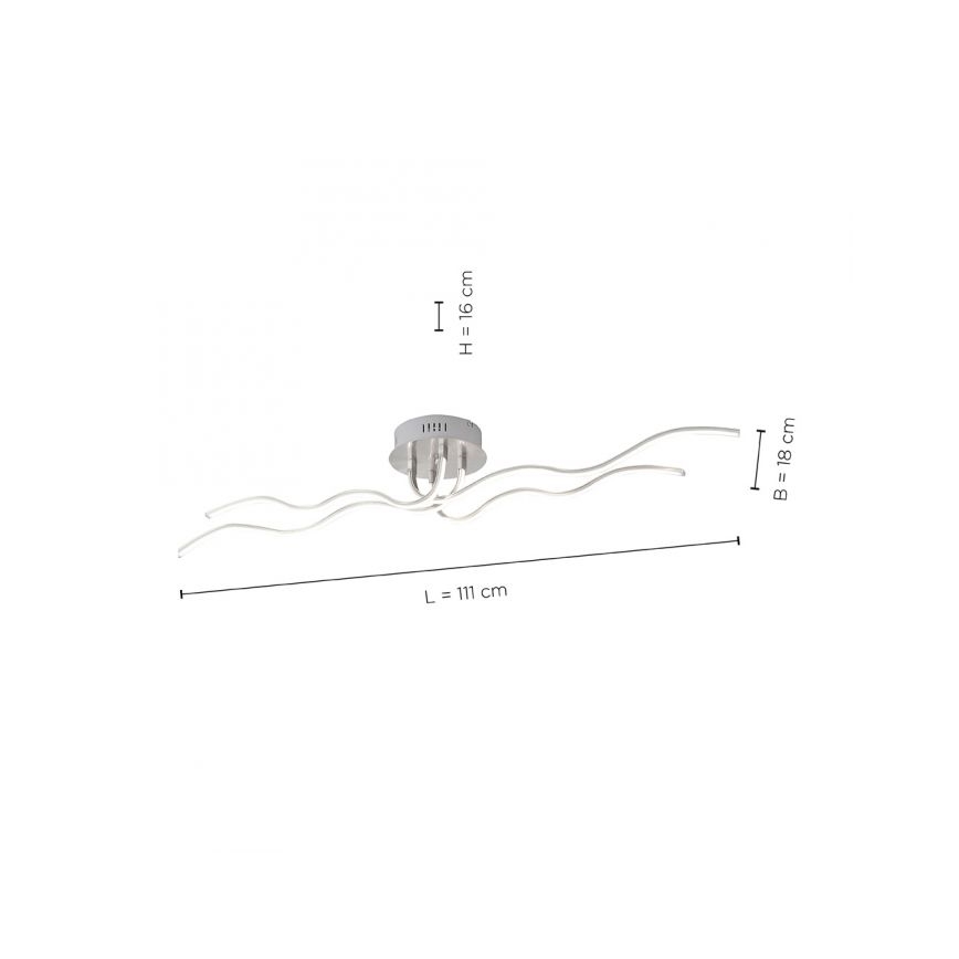 JUST LIGHT. 15126-55 - LED Lestenec WAVE LED/29,4W/230V mat krom