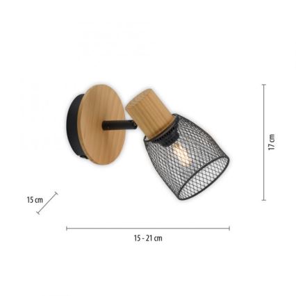 JUST LIGHT. 15191-79 - Stenski reflektor TAMIS 1xE14/10W/230V bor