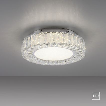 JUST LIGHT. 15221-17 - LED stropna svetilka KULUNKA LED/32W/230V, premer 37 cm, sijajni krom