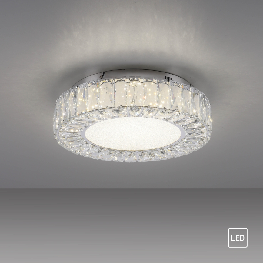 JUST LIGHT. 15221-17 - LED stropna svetilka KULUNKA LED/32W/230V, premer 37 cm, sijajni krom