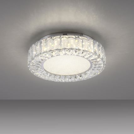 JUST LIGHT. 15221-17 - LED stropna svetilka KULUNKA LED/32W/230V, premer 37 cm, sijajni krom