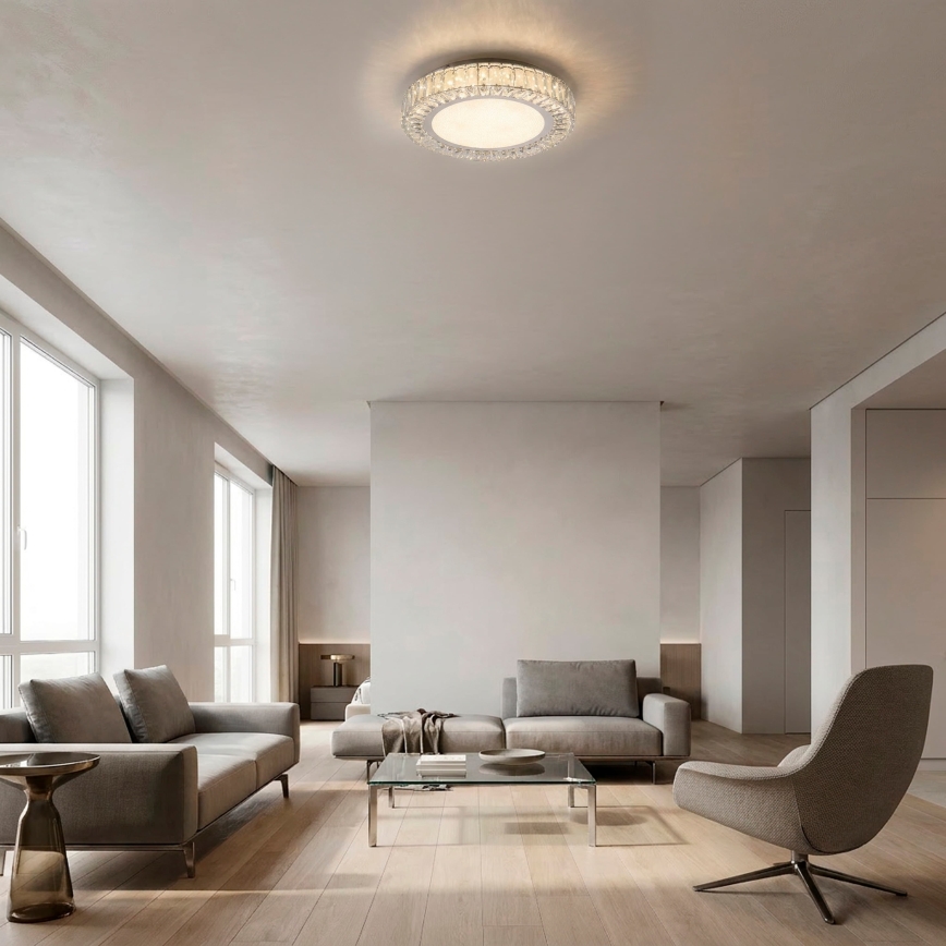 JUST LIGHT. 15222-17 - LED stropna svetilka KULUNKA LED/46W/230V premer 50 cm sijajni krom
