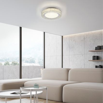 JUST LIGHT. 15222-17 - LED stropna svetilka KULUNKA LED/46W/230V premer 50 cm sijajni krom