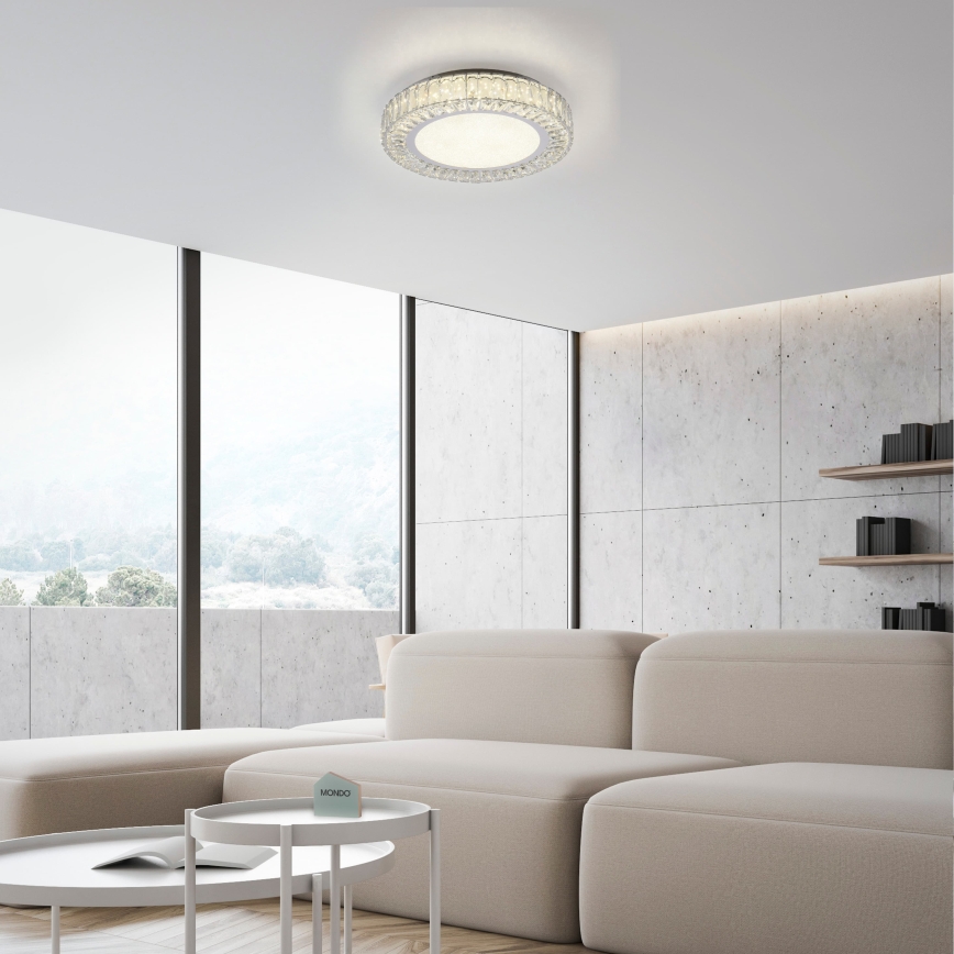 JUST LIGHT. 15222-17 - LED stropna svetilka KULUNKA LED/46W/230V premer 50 cm sijajni krom