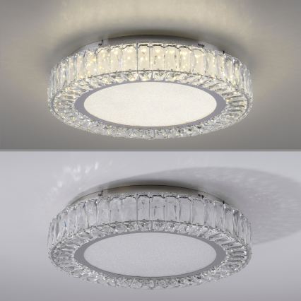 JUST LIGHT. 15222-17 - LED stropna svetilka KULUNKA LED/46W/230V premer 50 cm sijajni krom