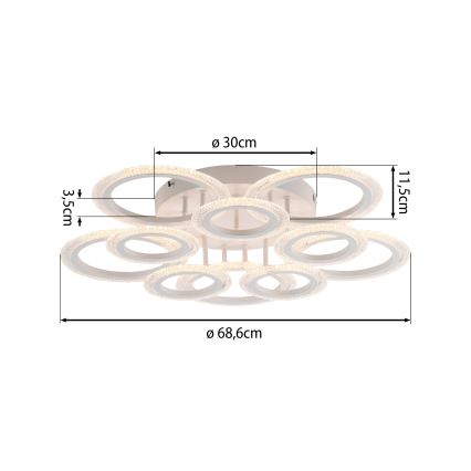 JUST LIGHT. 15268-16 - stropna LED svetilka CRYSTALLO LED/48,5W/230V, premer 68,6 cm, bela