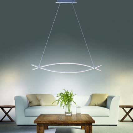 JUST LIGHT. 15382-55 - LED Lestenec na vrvici MAJA 2xLED/8,4W/230V mat krom