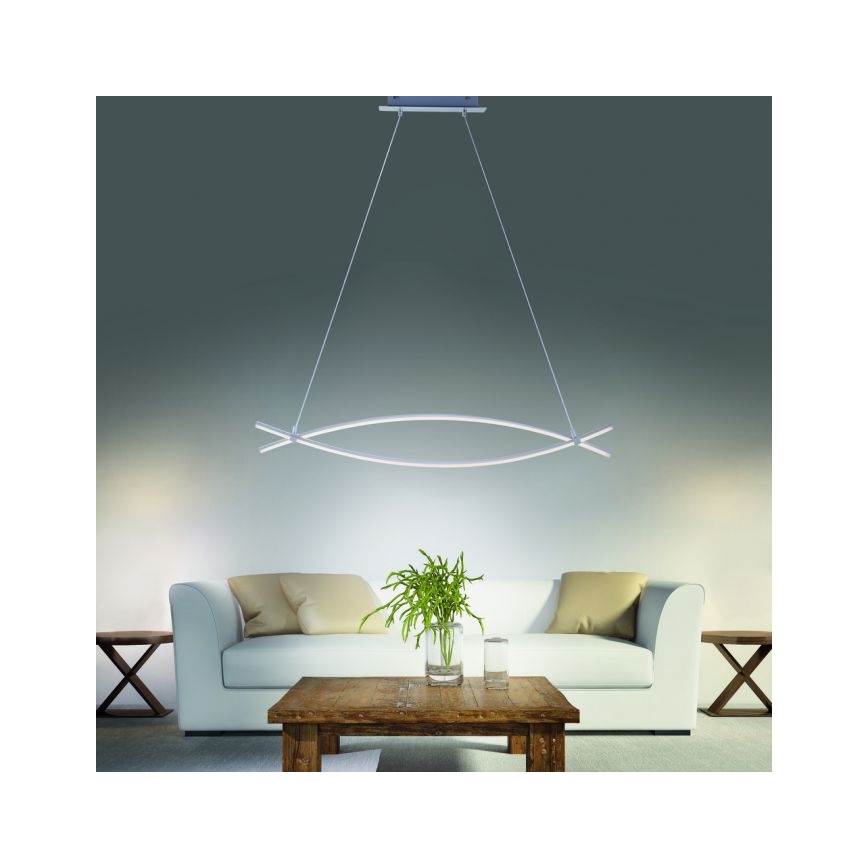 JUST LIGHT. 15382-55 - LED Lestenec na vrvici MAJA 2xLED/8,4W/230V mat krom