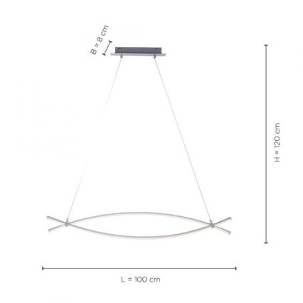 JUST LIGHT. 15382-55 - LED Lestenec na vrvici MAJA 2xLED/8,4W/230V mat krom