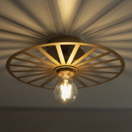JUST LIGHT. 15635-60 - Stropna svetilka SPIKE 1xE27/40W/230V pr. 30 cm medenina