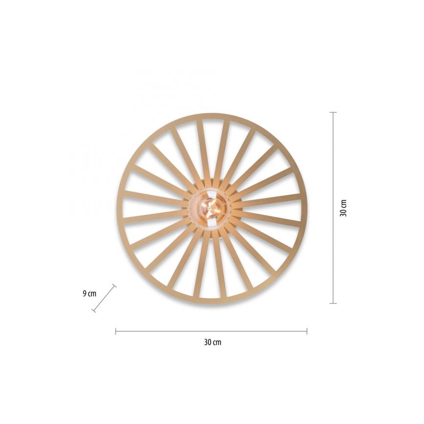 JUST LIGHT. 15635-60 - Stropna svetilka SPIKE 1xE27/40W/230V pr. 30 cm medenina