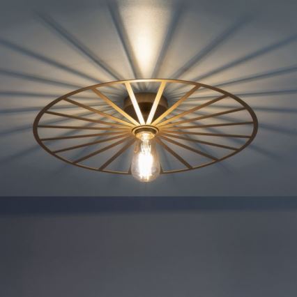 JUST LIGHT. 15636-60 - Stropna svetilka SPIKE 1xE27/40W/230V pr. 50 cm medenina