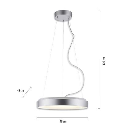 JUST LIGHT. 17075-21 - LED Zatemnitveni lestenec na vrvici KETO ANIKA LED/26,5W/230V 2700-5000K + Daljinski upravljalnik