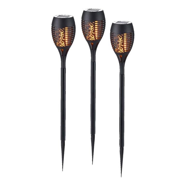 JUST LIGHT. 19106-18-3 - SET 3x LED Solarna svetilka FACKEL LED/0,24W/1,2V 200 mAh IP44 črna