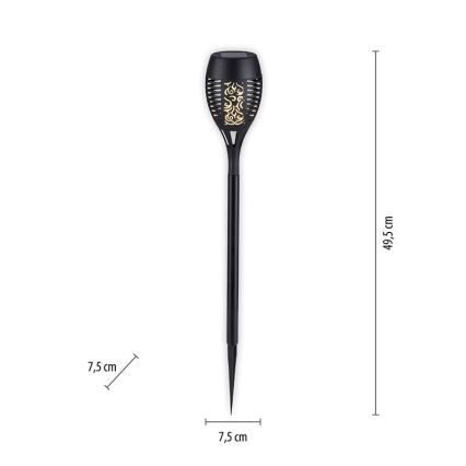 JUST LIGHT. 19106-18-3 - SET 3x LED Solarna svetilka FACKEL LED/0,24W/1,2V 200 mAh IP44 črna