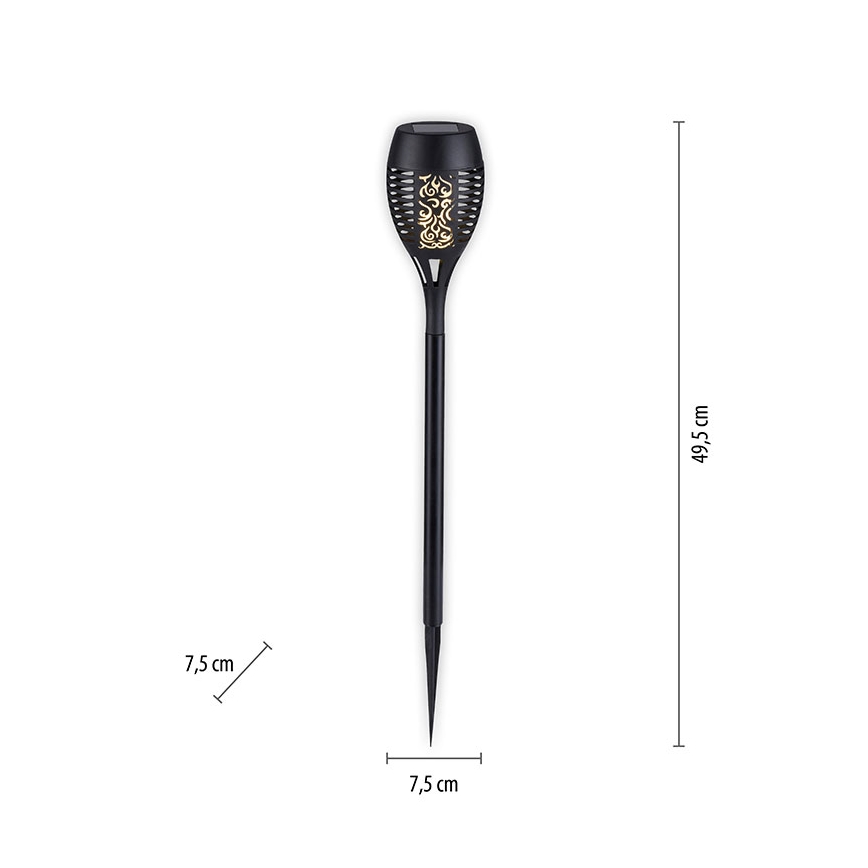 JUST LIGHT. 19106-18-3 - SET 3x LED Solarna svetilka FACKEL LED/0,24W/1,2V 200 mAh IP44 črna