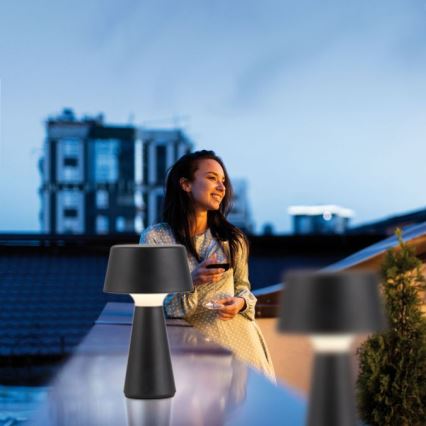 JUST LIGHT. 19260-18 - LED Zatemnitven na dotik zunanji svetilka ABERA LED/3W/3,7V 2000 mAh USB IP54 črna
