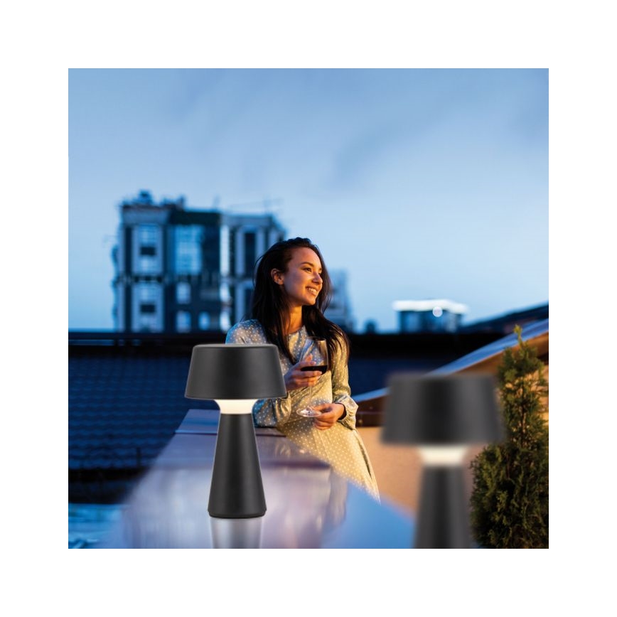 JUST LIGHT. 19260-18 - LED Zatemnitven na dotik zunanji svetilka ABERA LED/3W/3,7V 2000 mAh USB IP54 črna