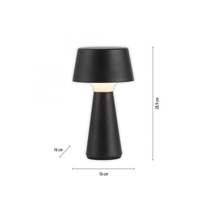 JUST LIGHT. 19260-18 - LED Zatemnitven na dotik zunanji svetilka ABERA LED/3W/3,7V 2000 mAh USB IP54 črna
