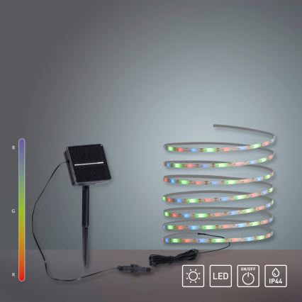 JUST LIGHT. 19971-18 - LED RGB sončni trak TEANIA LED/3,7V 5 m 1200 mAh IP44 črna
