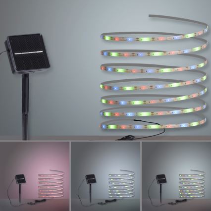 JUST LIGHT. 19971-18 - LED RGB sončni trak TEANIA LED/3,7V 5 m 1200 mAh IP44 črna