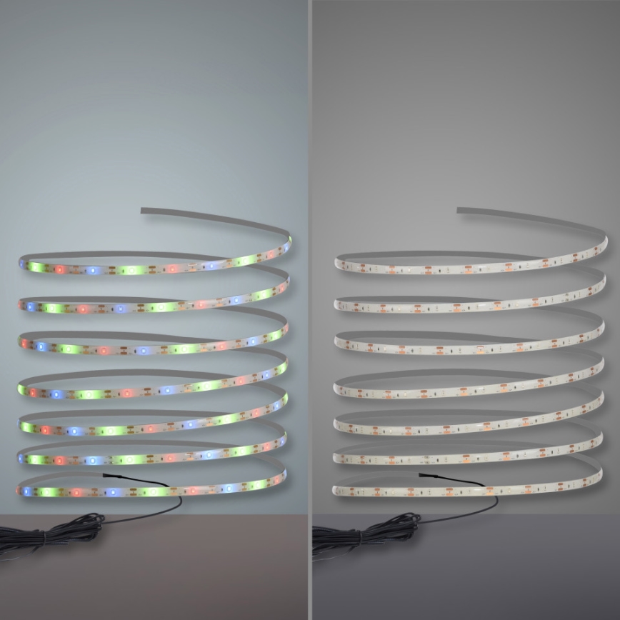 JUST LIGHT. 19971-18 - LED RGB sončni trak TEANIA LED/3,7V 5 m 1200 mAh IP44 črna