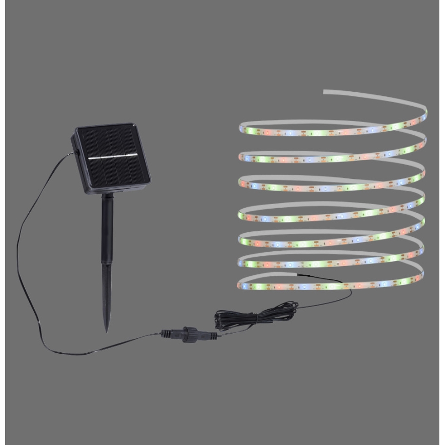 JUST LIGHT. 19971-18 - LED RGB sončni trak TEANIA LED/3,7V 5 m 1200 mAh IP44 črna