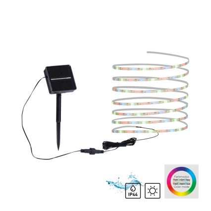 JUST LIGHT. 19971-18 - LED RGB sončni trak TEANIA LED/3,7V 5 m 1200 mAh IP44 črna