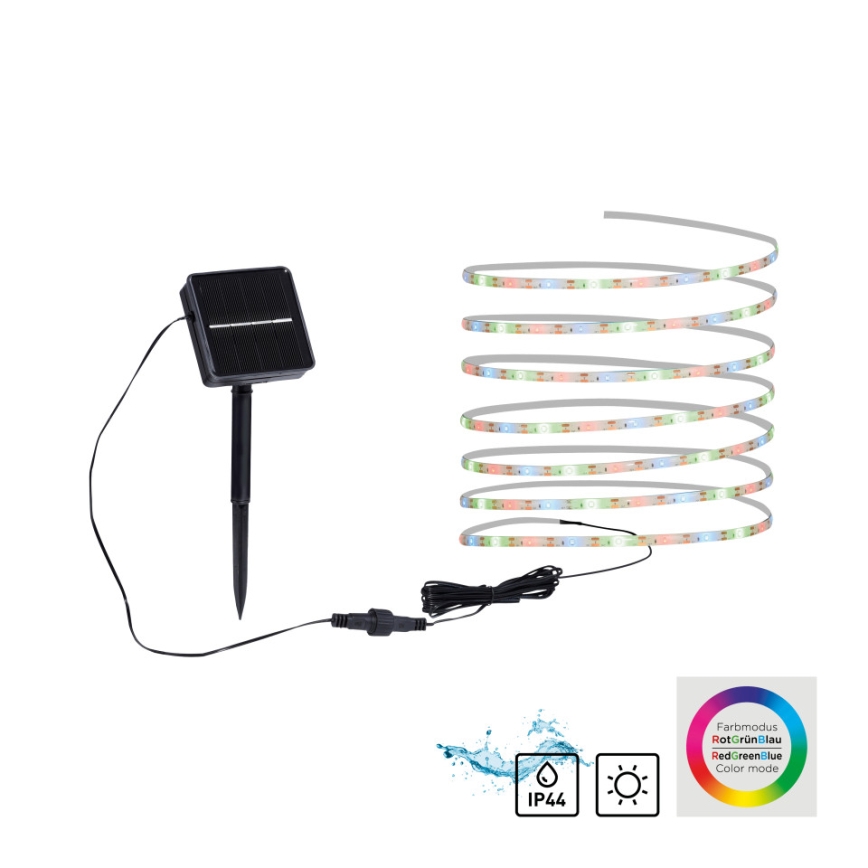 JUST LIGHT. 19971-18 - LED RGB sončni trak TEANIA LED/3,7V 5 m 1200 mAh IP44 črna