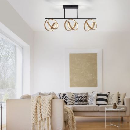JUST LIGHT. 6245-18 - LED Zatemnitveni lestenec LOOP 3xLED/11W/230V 2700-5000K + Daljinski upravljalnik