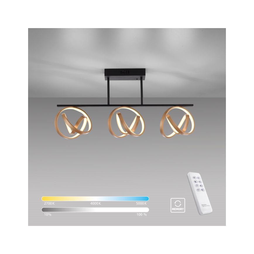 JUST LIGHT. 6245-18 - LED Zatemnitveni lestenec LOOP 3xLED/11W/230V 2700-5000K + Daljinski upravljalnik