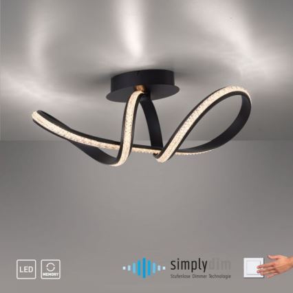 JUST LIGHT. 8475-18 - LED Zatemnitveni lestenec BRILLA LED/29W/230V črna
