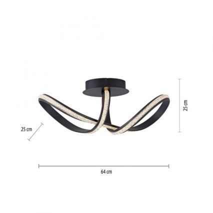 JUST LIGHT. 8475-18 - LED Zatemnitveni lestenec BRILLA LED/29W/230V črna