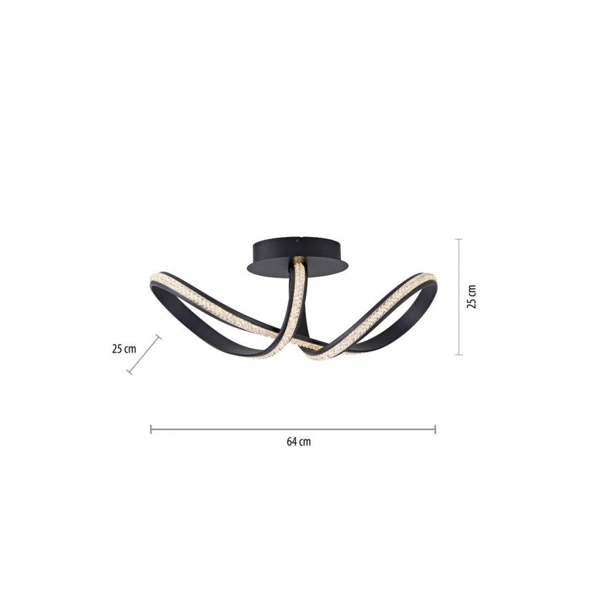 JUST LIGHT. 8475-18 - LED Zatemnitveni lestenec BRILLA LED/29W/230V črna