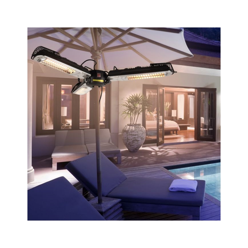 JUST LIGHT. 99513-18 - Zunanji grelec GLOW 3x650W/1300W/2000W/230V IP34