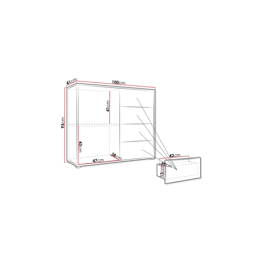 Kabinet GESITA 93x41 cm bela