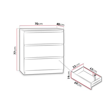 Kabinet MALWA 77x70 cm črna