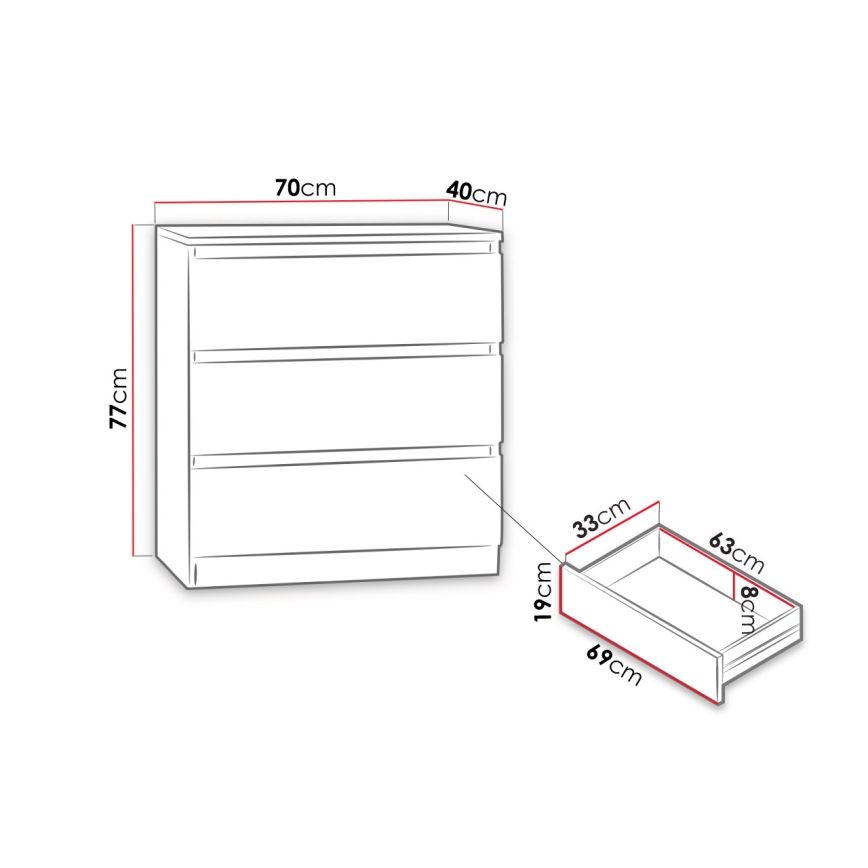 Kabinet MALWA 77x70 cm črna