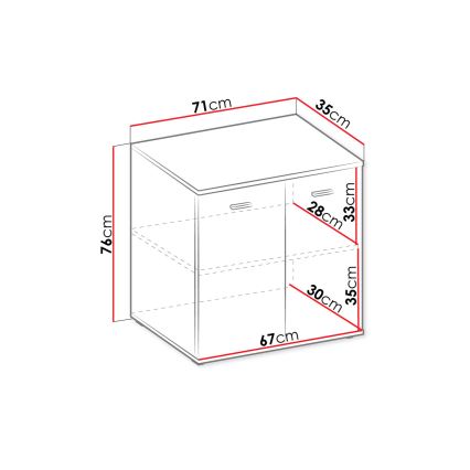 Kabinet MIKE 76x71 cm bela