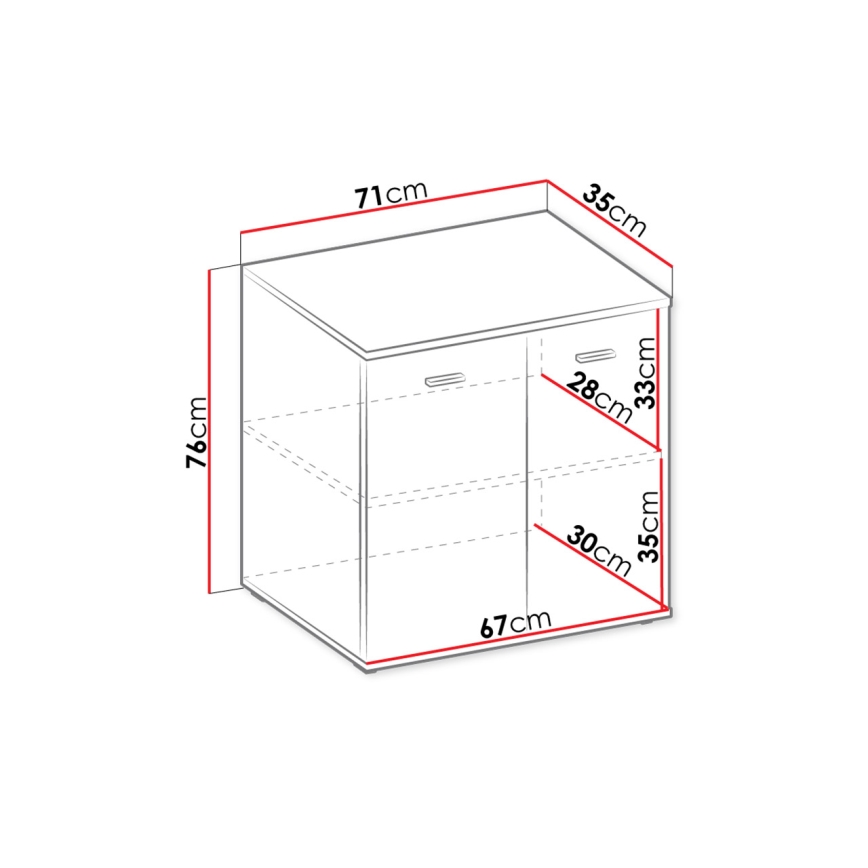 Kabinet MIKE 76x71 cm bela