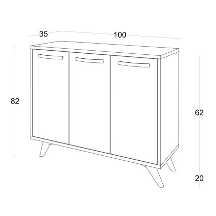 Kabinet PIFFA 100x82 cm bela