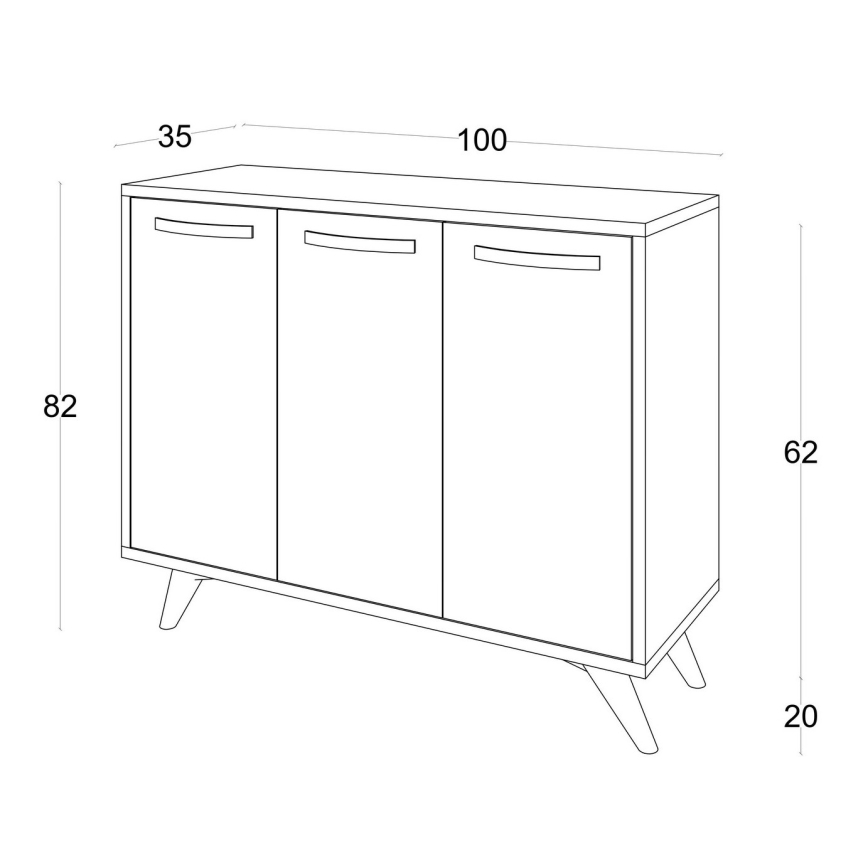 Kabinet PIFFA 100x82 cm bela