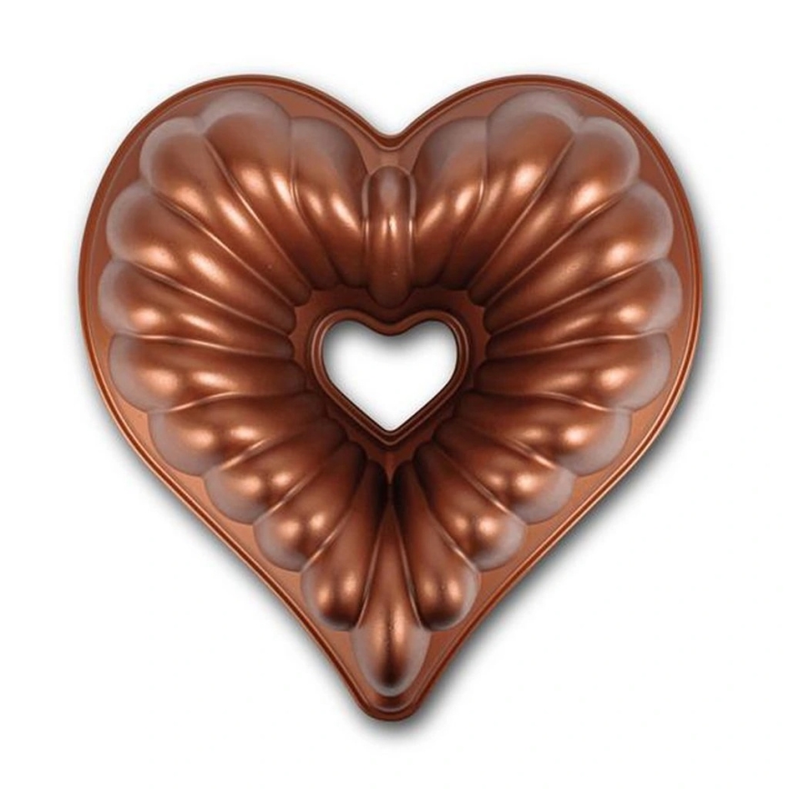 Kalup za kuglof KITCHISIMO v obliki srca, bakren