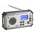 Kampirski radio z ročico, sončnim panelom in LED svetilko s funkcijo powerbanke 5V/3xAAA/2000 mAh IPX4 zelena