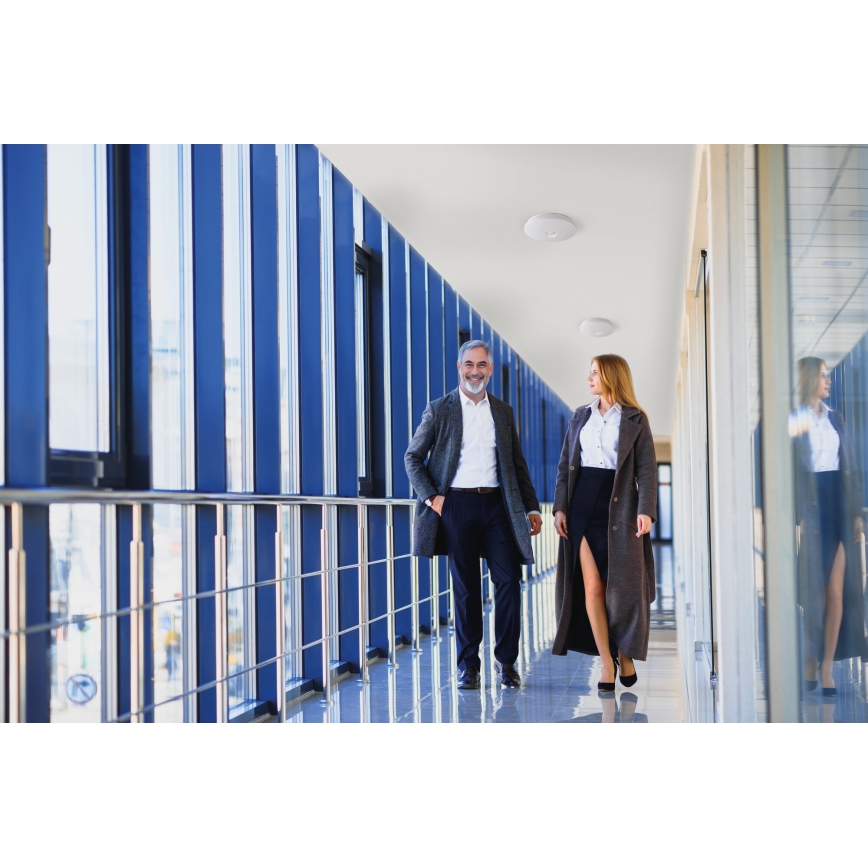 LED stropna svetilka s senzorjema gibanja in mraka FOGLER LED/17W/230V premer 33 cm