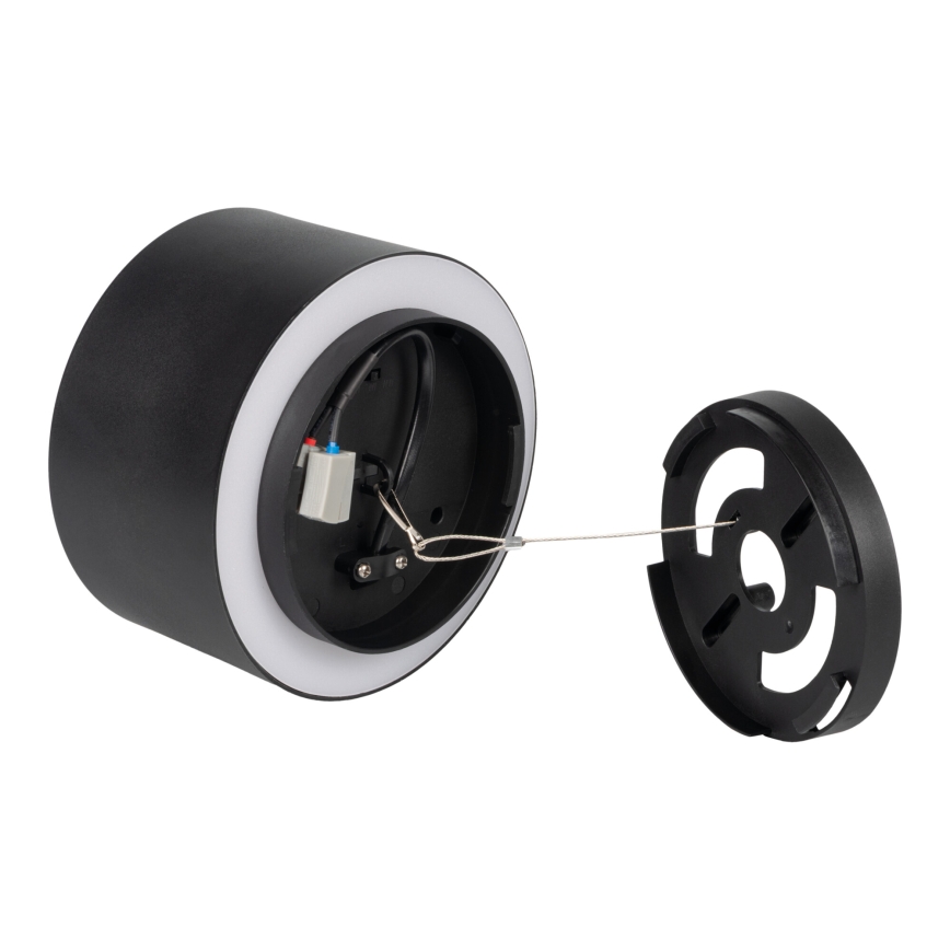 LED točkovno svetilo SONOR LED/12W/230V 3000/4000/5700K + LED/1,5W 2200K, premer 14 cm, črna