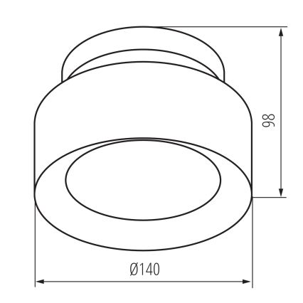 LED točkovno svetilo SONOR LED/12W/230V 3000/4000/5700K + LED/1,5W 2200K, premer 14 cm, črna